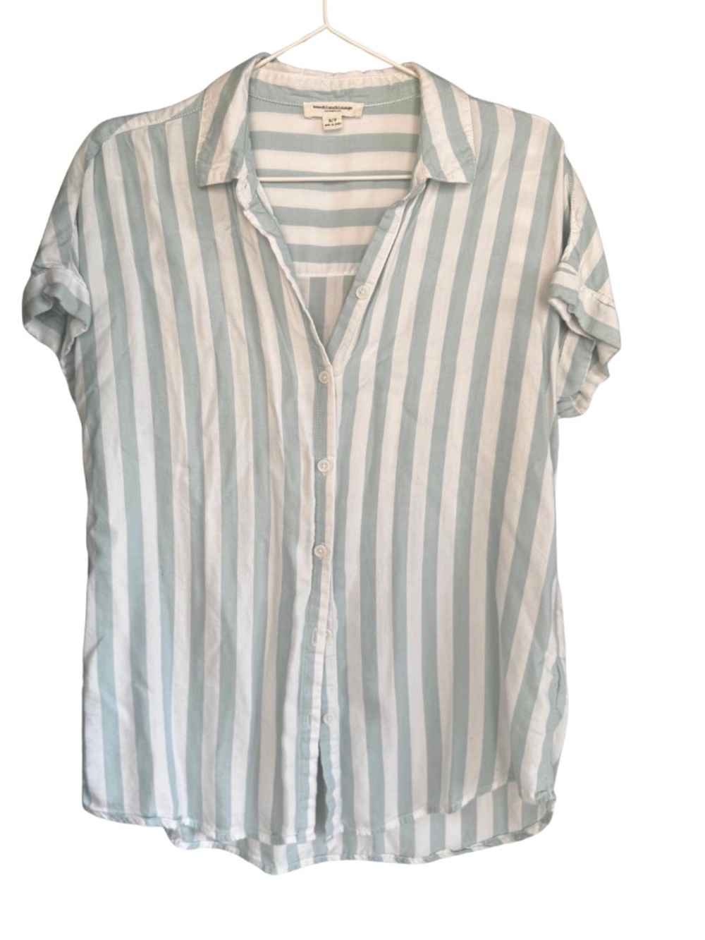 Short Sleeve Button Up  - Striped Top